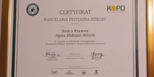 Kancelaria Radcy Prawnego Agata Maksjan-Wójcik - Laureat Konkursu "Kancelaria Przyjazna Dziecku"